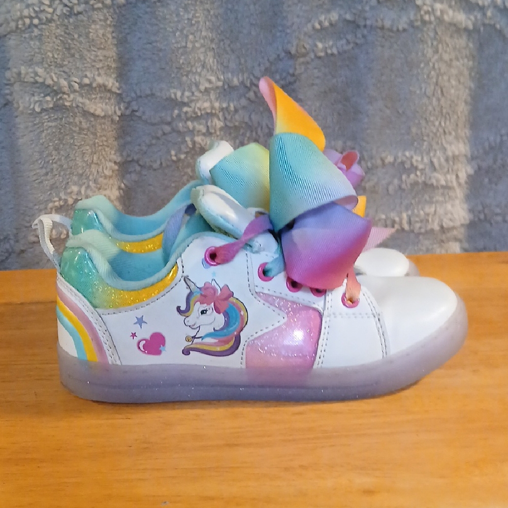 Unicorn Kids Shoes with Rainbow Bow